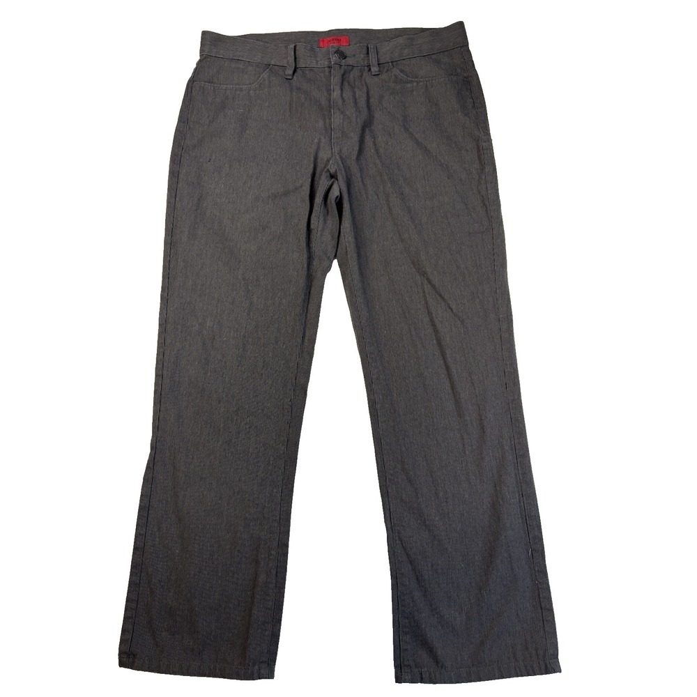 Alfani Men's 33X30 Gray Pinstripe Slim Fit Dress Casual Pants Travel Business